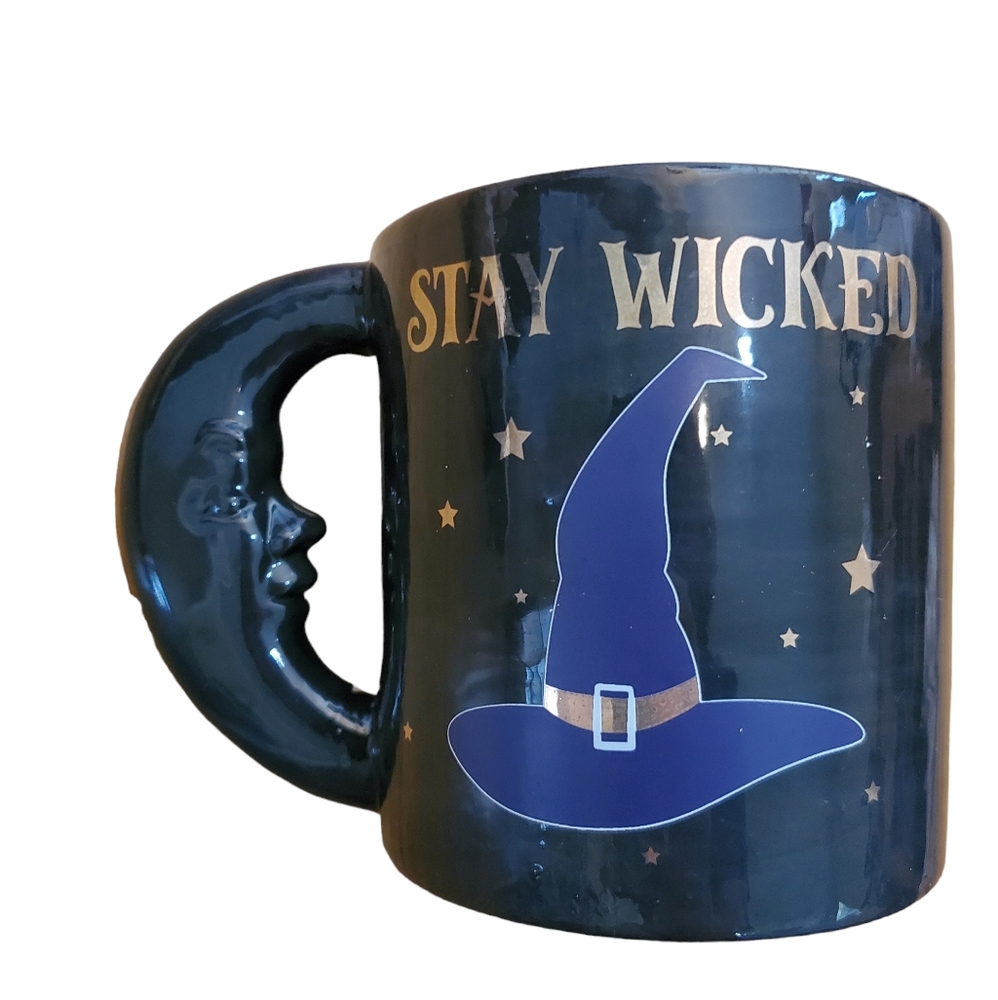 Stay Wicked‎ Witch Hat, Man In Moon & Stars Mug New